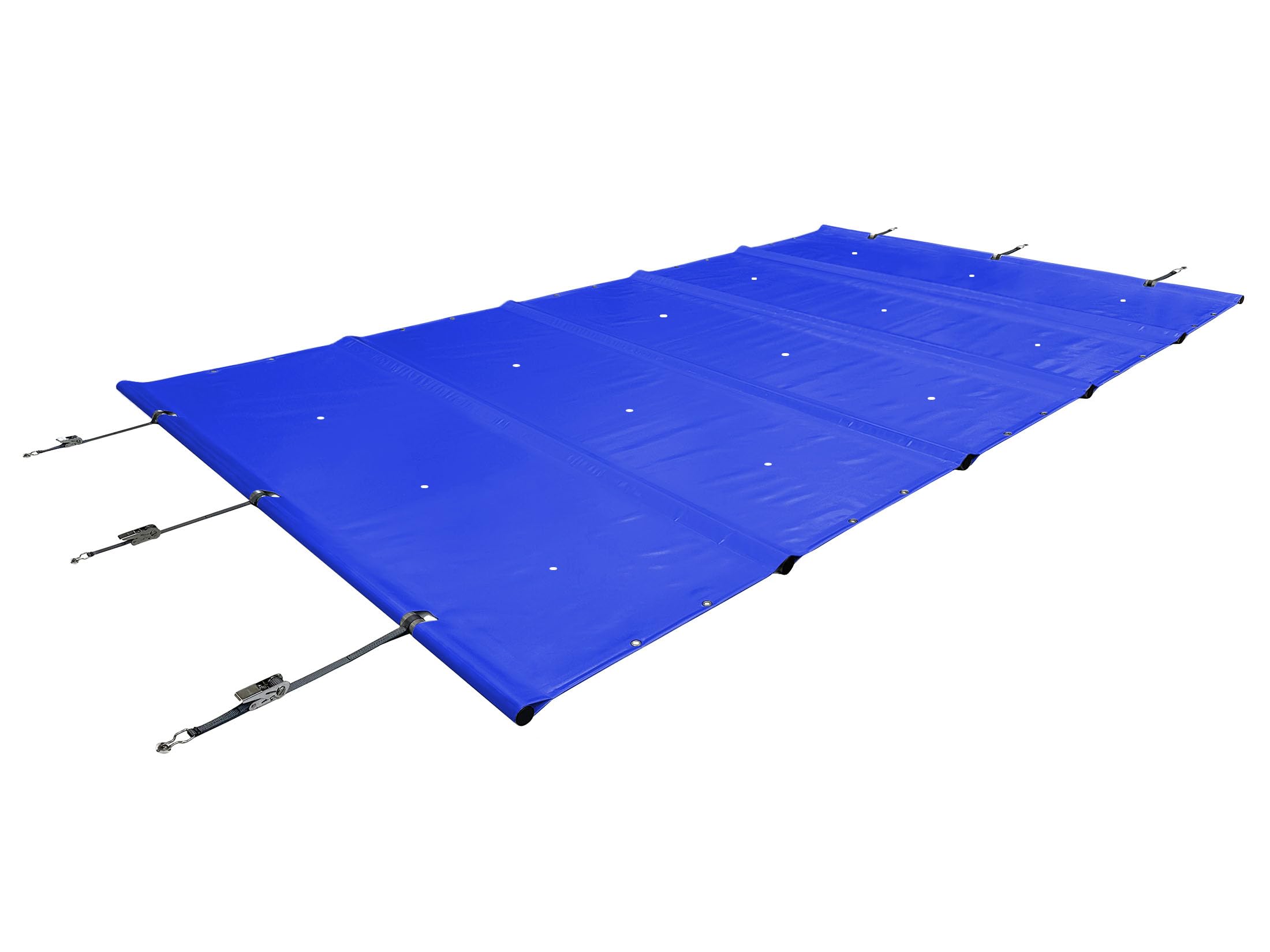ANKO PLANEN Prostokątna rolowana plandeka zabezpieczająca na basen – maksymalne bezpieczeństwo przez cały rok – SafeDeluxe – bez prętów (3,5m x 5m, Niebieski)