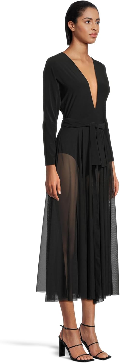 Norma Kamali Womens Dolman Wrap Flared Dress to Midcalf - Image 2