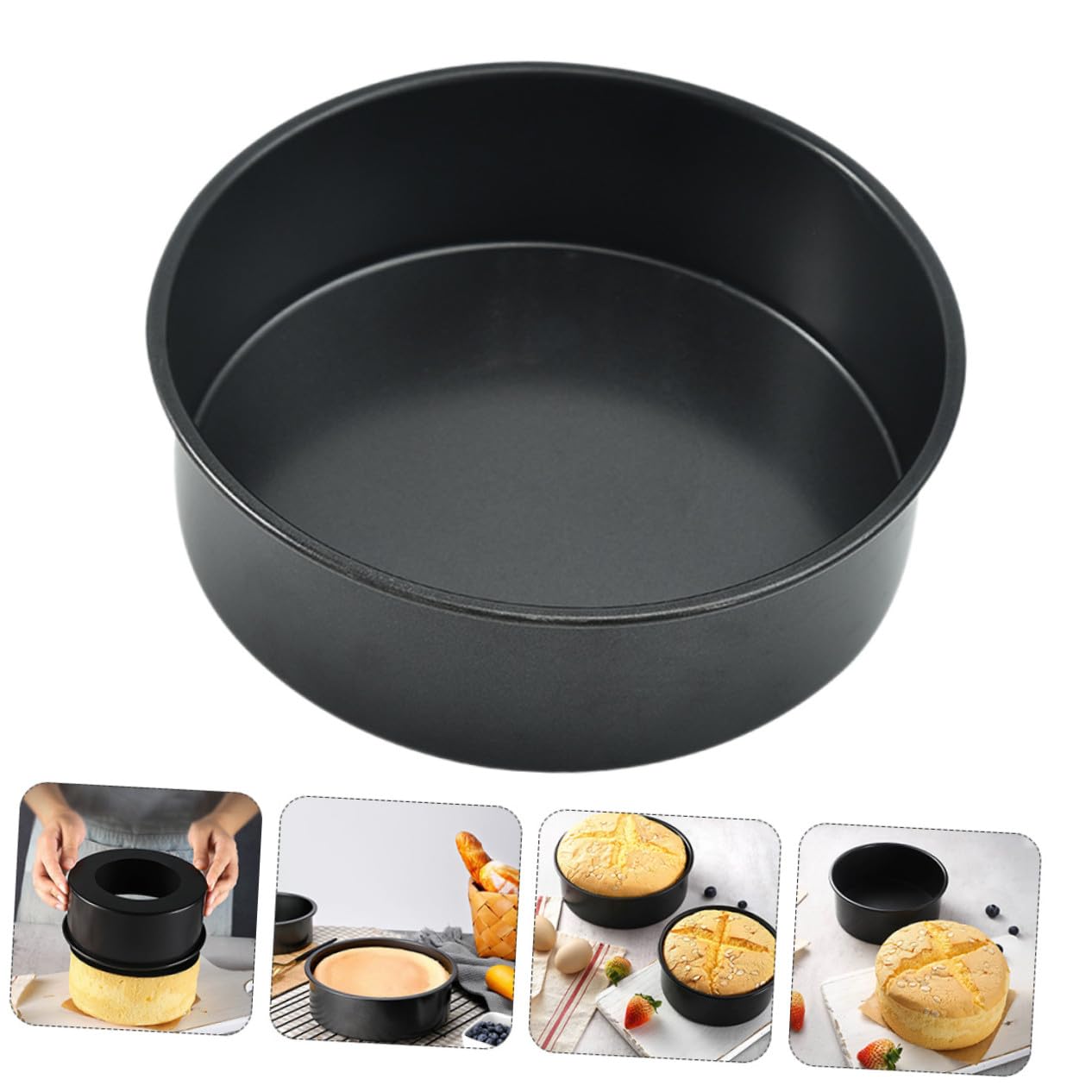 SHINEOFI 3 Stück Teiliges Carbonstahl Backform mit Abnehmbarem Hebeboden Antihaftbeschichtete Kuchenformen für Torten Cheesecakes Mousse Langlebig Kratzfest Leicht zu Lösen