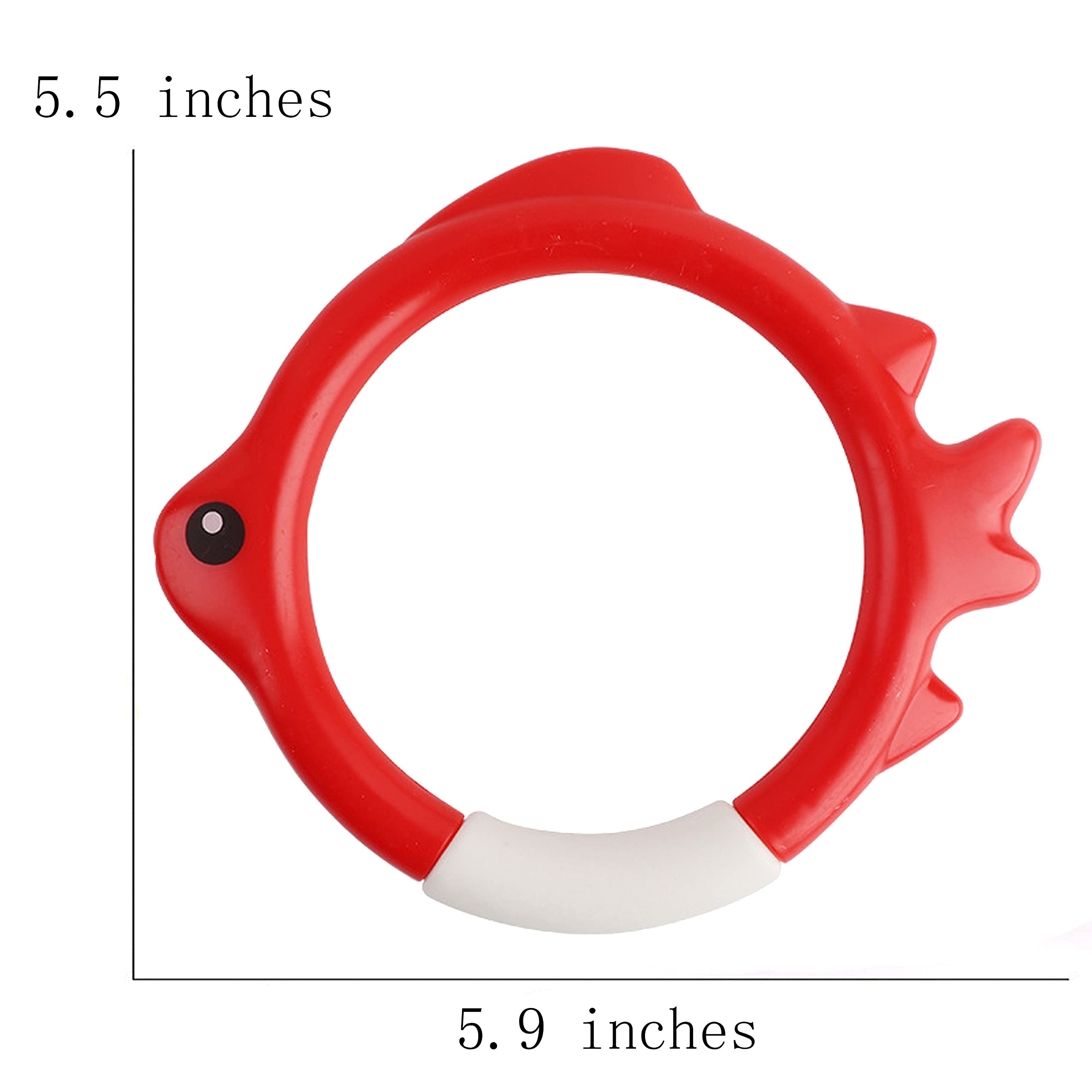 Carykon 8 Pieces of 4 Colors Diving Fish Ring Swimming Pool Toy Diving Retrieve Diving Training Practice Sea Fish Ring Throwing Game - Image 2