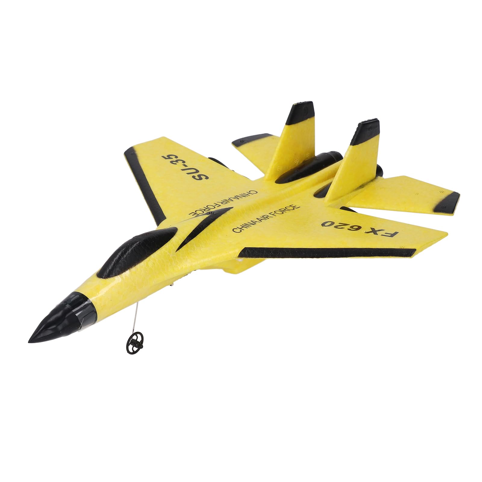 Aliante RC, Costruzione in Schiuma Aereo Telecomandato Leggero Resistente Agli Urti con Giroscopio a 3 Assi e Doppia Potenza del Motore, per Giocattolo da Esterno per Bambini (YELLOW)
