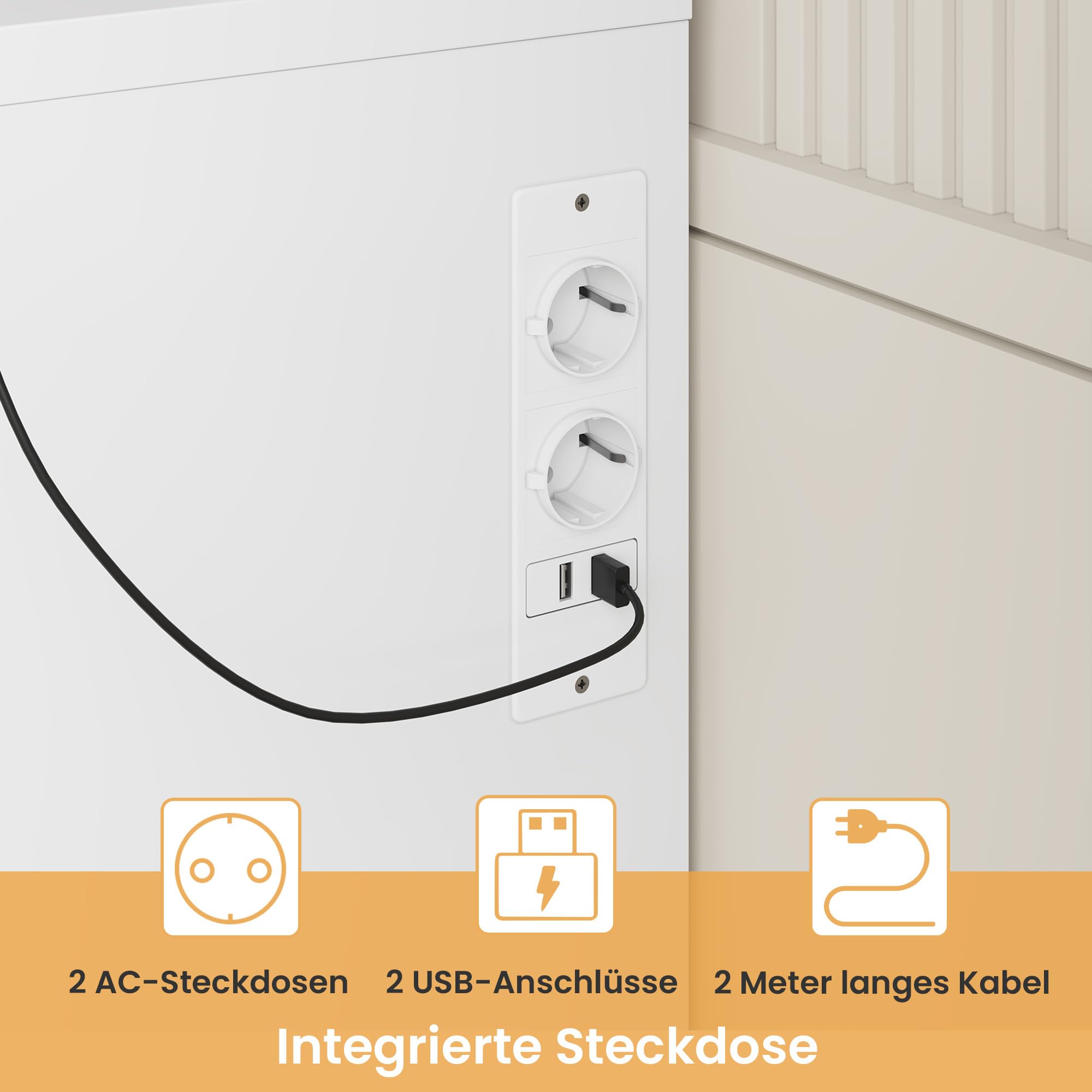 Große Schminktisch mit LED-Beleuchtung, 3 Farben, Helligkeitsregulierung, Schminktisch mit Spiegel, 9 Schubladen,2 Schränken, Moderner Stil, Weiß