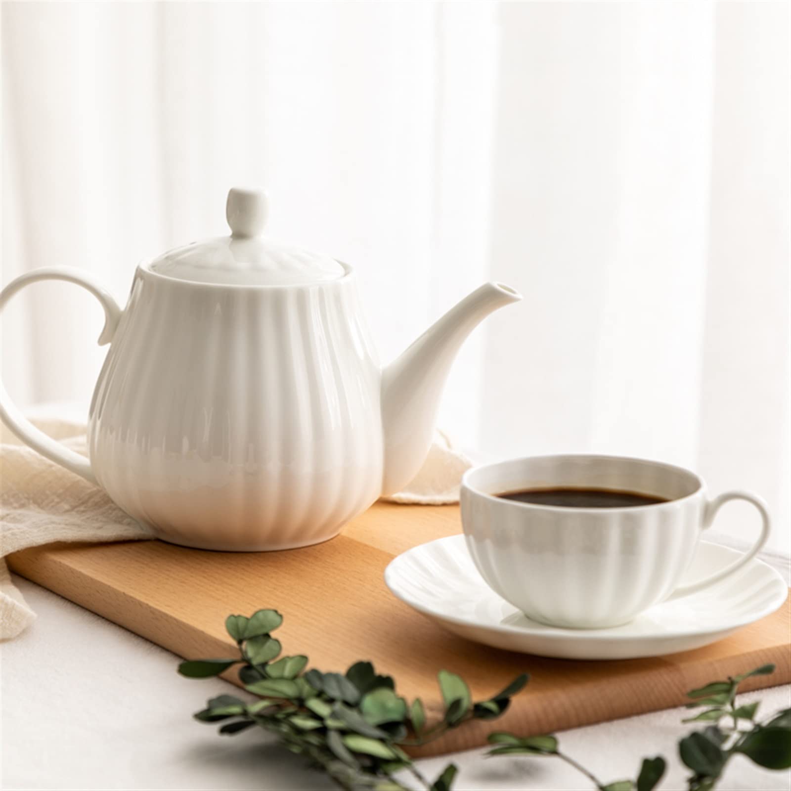 Dzbanek Do Herbaty Z Zaparzaczem Styl Czajniczka Domowy Dzbanek Do Kawy Z Porcelany Kostnej Ceramiczny Duży Pojedynczy Dzbanek Kwiatowy Dzbanek Do Herbaty Czaj,One Color