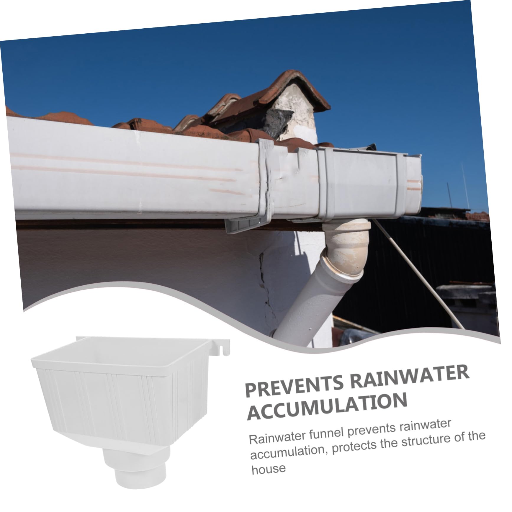 Gadpiparty Aleros Agua De Lluvia Pvc Accesorios De Drenaje Alcantarillado Embudo Agua Cubo De Lluvia Colección De Agua Barriles Canal Desviador De Agua Tren Canal Bajante Cubo Adaptador De