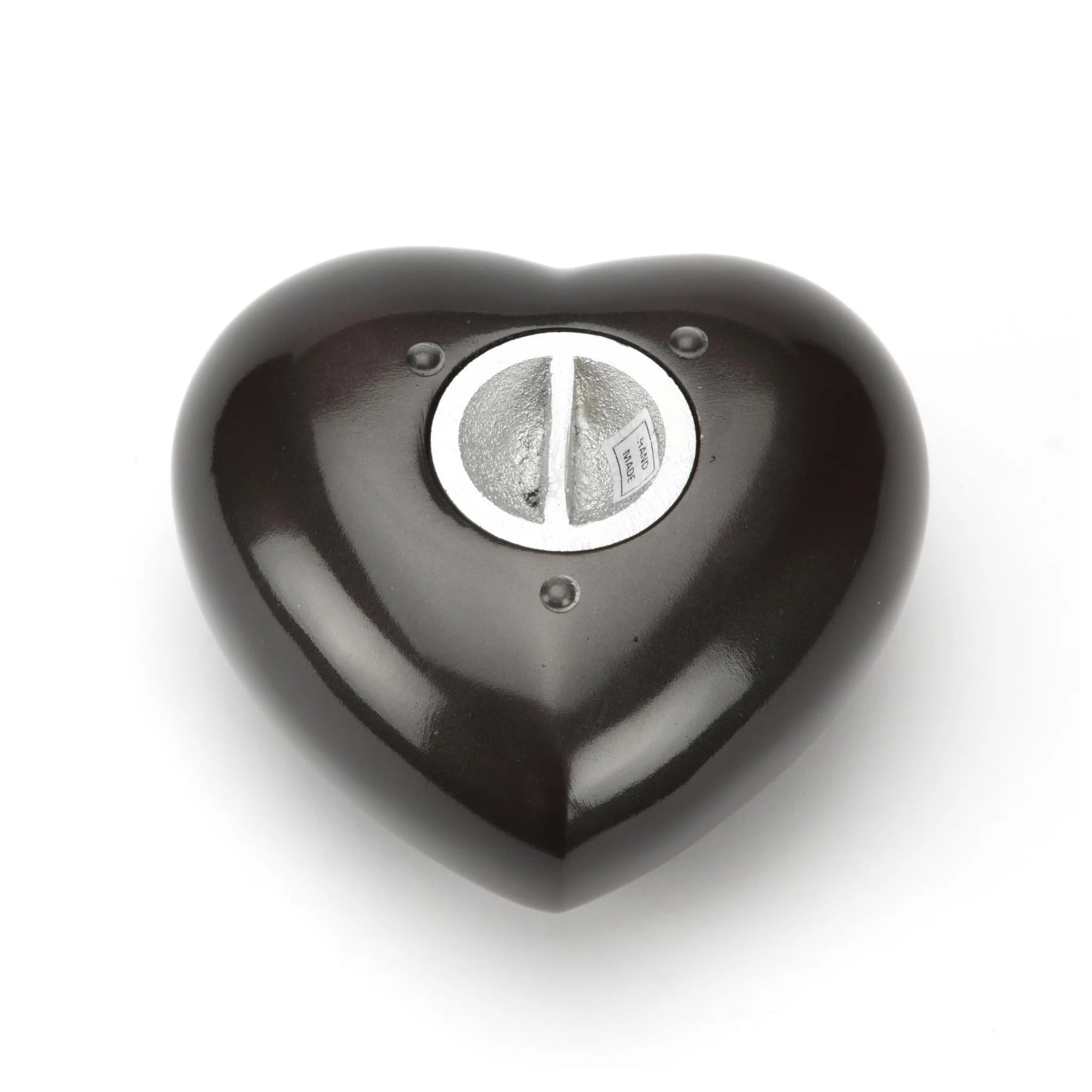 Urns UK Chertsey Gedenkurne für Haustiere herzförmig 7,6 cm Zinnoptik / Schwarz
