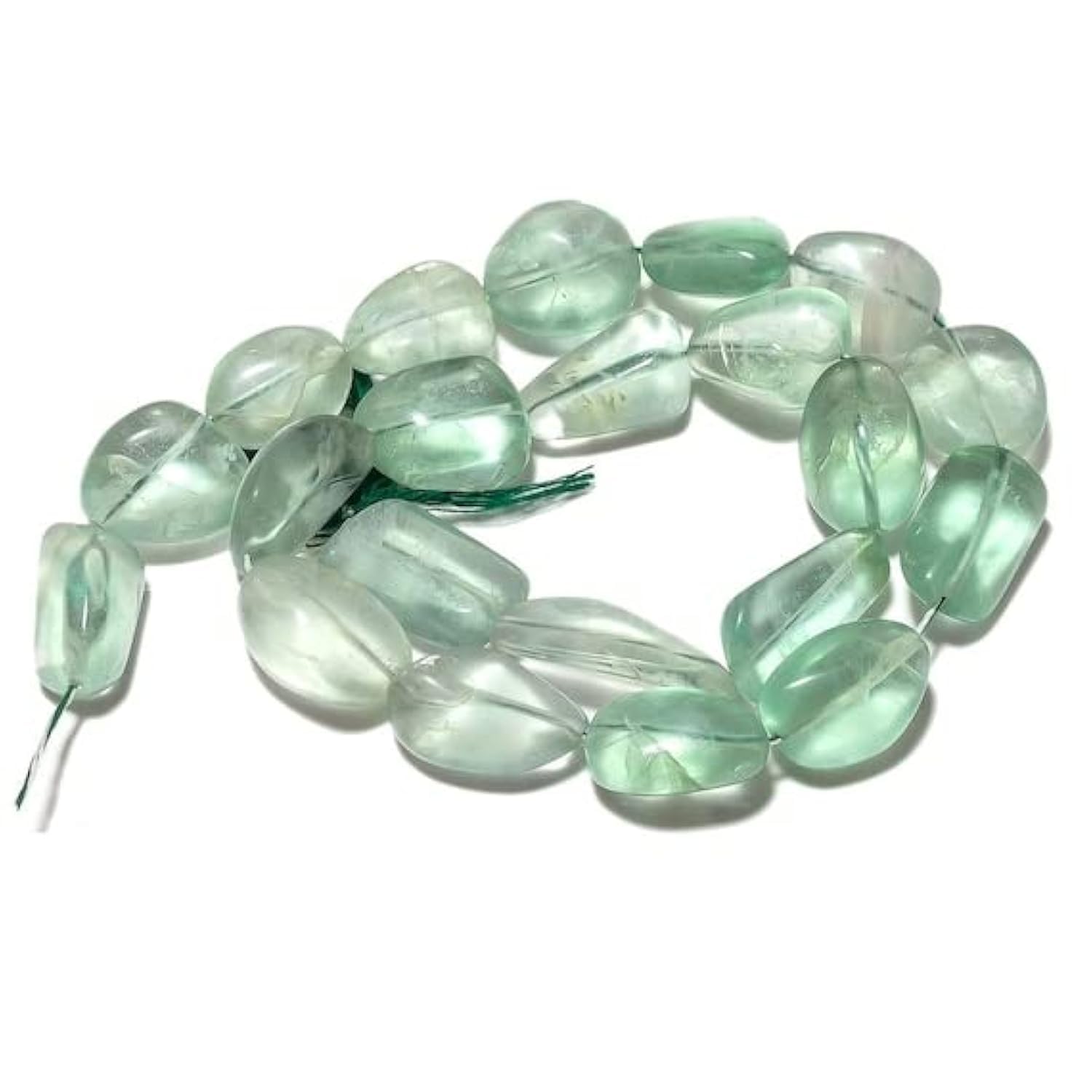 Perles de fluorite verte naturelle en fil de 14 pouces pour création de bijoux