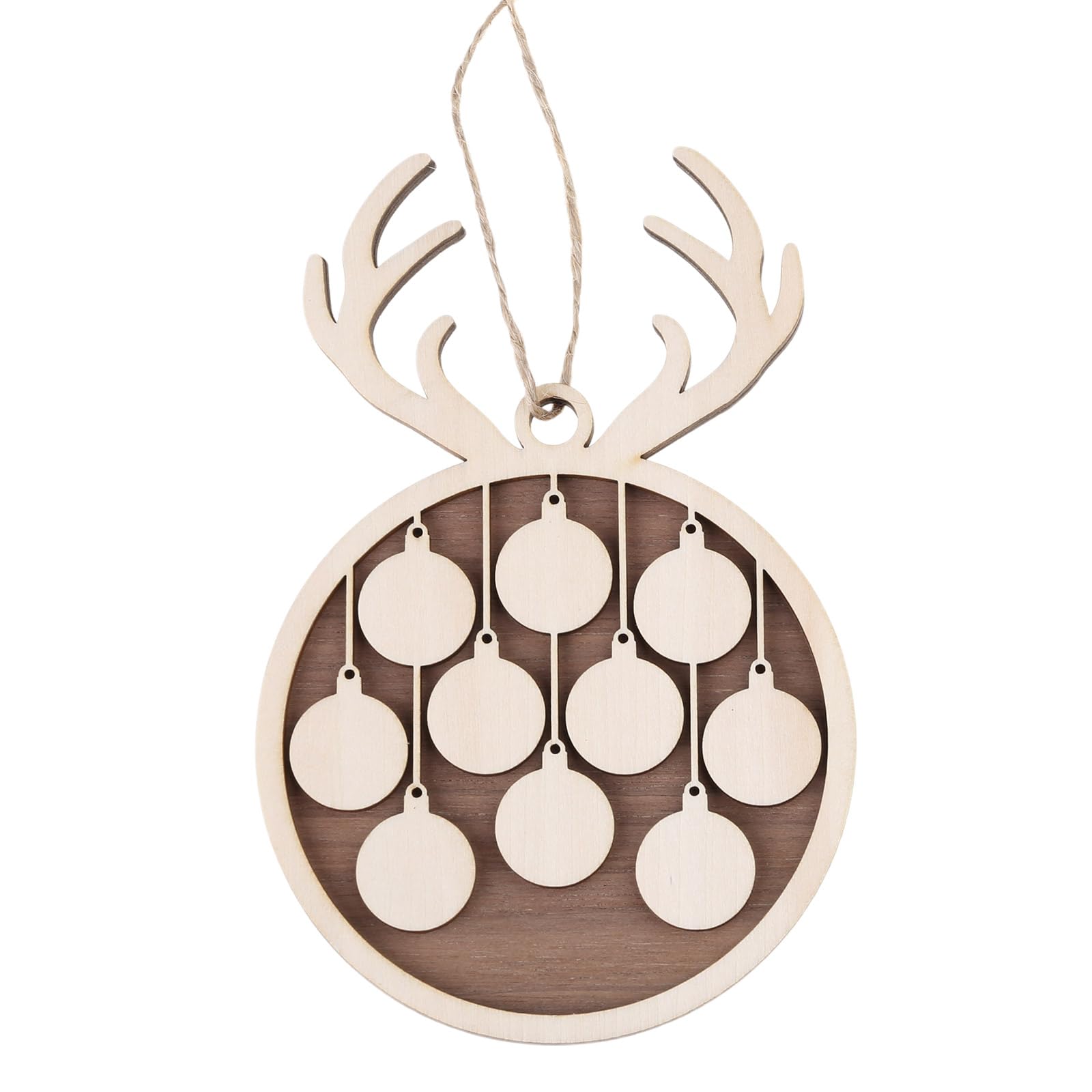 carotoe Christmas Antler Wood Pendant Tree Hanging Ornaments Christmas Decorations for Home Party New Year 2024 Party Supplies Hanging Ornament