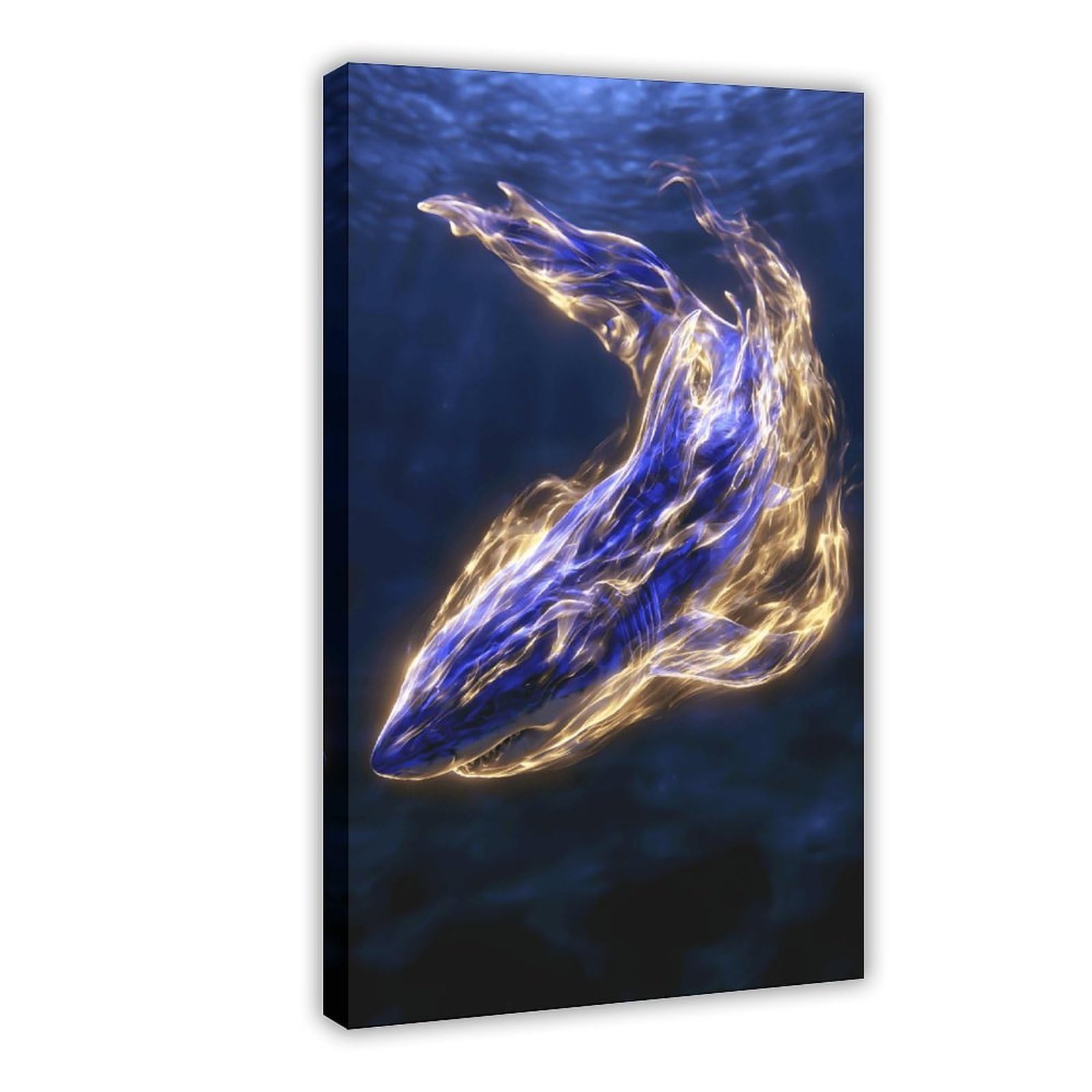 Ywtjax Frame-Style Abyssal Shark Poster Canvas Poster For Office Decor Gift