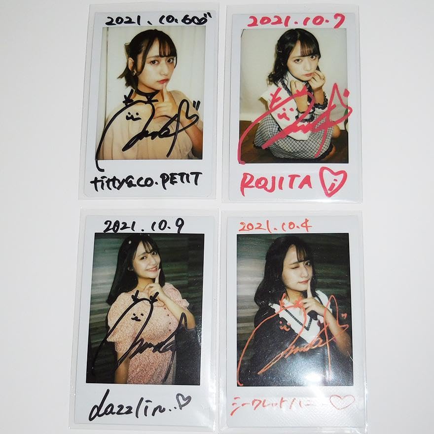 Amazon.co.jp: 池田メルダ 直筆サイン入りチェキ4枚 #ババババンビ 