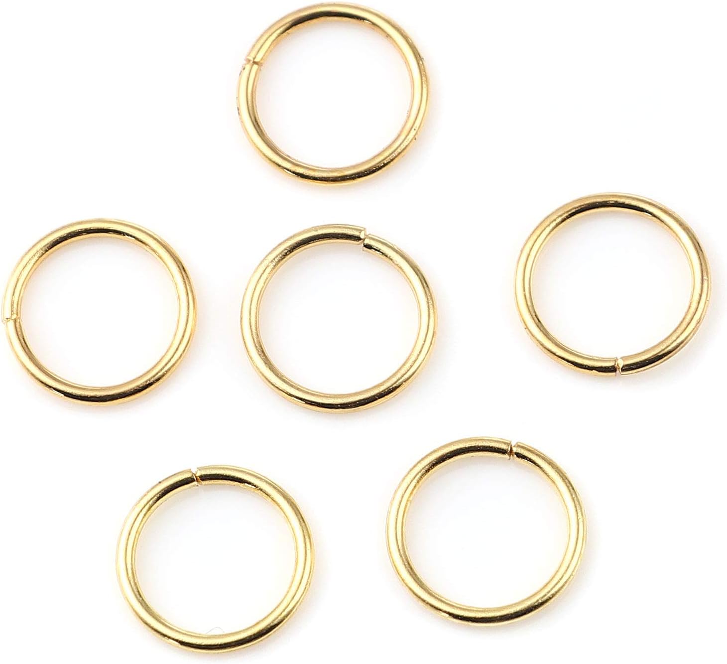 200 Pieces - 14mm Jump Rings Gold Tone Plated - 16 Gauge (1.2mm Thickness) - Image 3