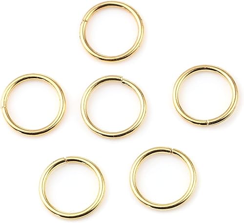 Miniatura 3 de 200 anillos de salto de 0.236 pulgadas, chapados en oro, calibre 21