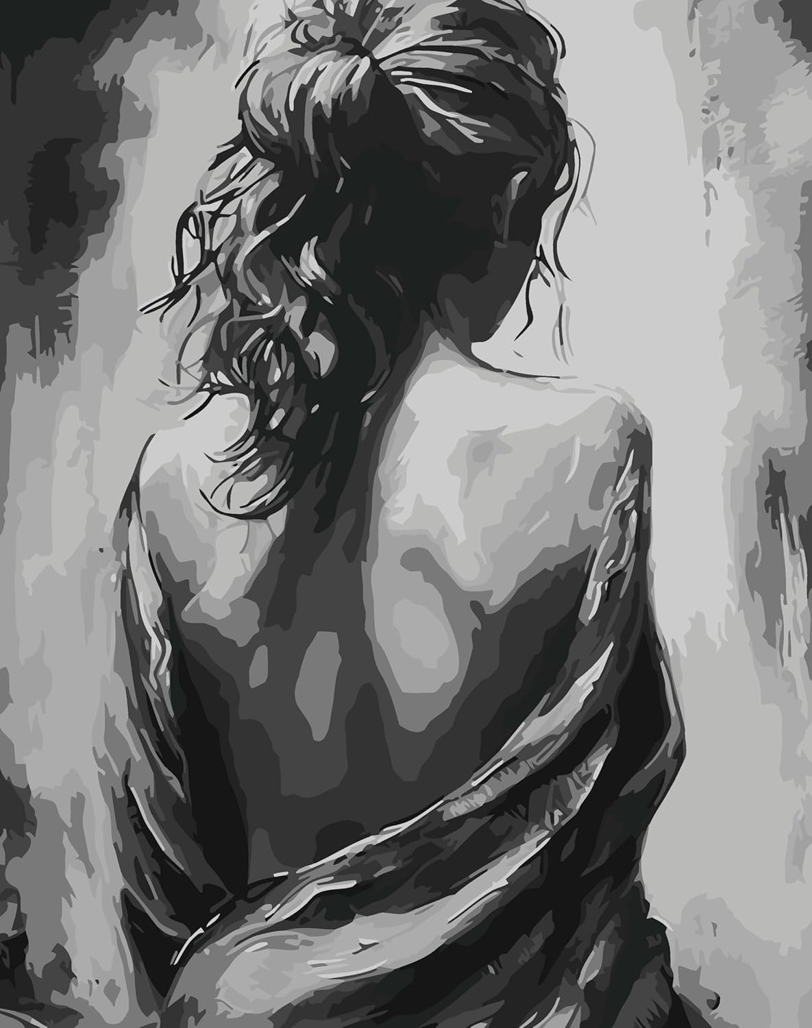 Huimanhe Woman Paint by Numbers Kit for Adults,Back View DIY Painting Kits on Canvas, Color by Numbers,Large Adult Paint by Number for Gifts,Home Wall Decor