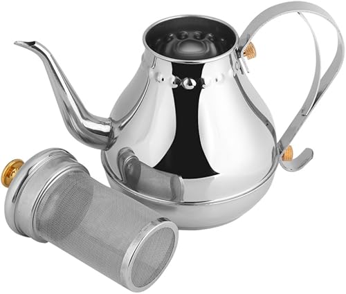Miniatura 10 de Hervidor de té de acero inoxidable tetera de cuello de cisne con filtro de té 1,2 l - Calentar con fuego y cocina de inducción