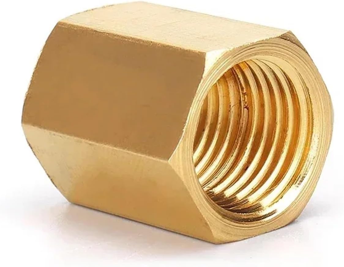 10Pcs 1/8" 1/4" 3/8" 1/2" 3/4" BSPT Female Thread Brass Pipe Fittings Hex Nut Rod Connector Coupling For Water Fuel Gas(04-06)