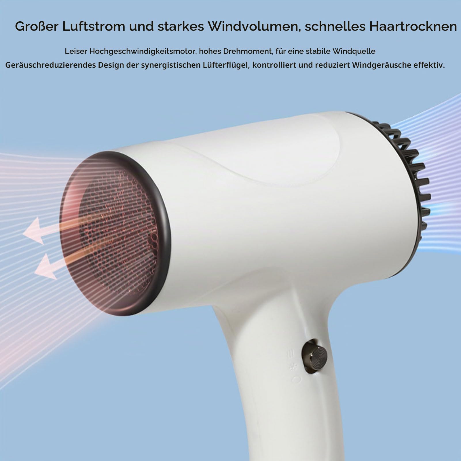 Gonetre Tragbarer kabelloser Föhn Haartrockner für Damen Herren, Negativ-Ionen-Reiseföhn USB-aufladbar ABS Kaltluft leiser für Zuhause,Reisen Wohnheim schnelles Trocknen