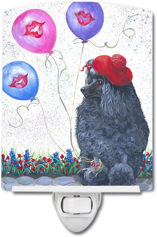 Caroline's Treasures PPP3151CNL Poodle Totally Chic Ceramic Night Light Compact, UL-Certified, Ideal for Bedroom, Bathroom, Nursery, Hallway, Kitchen, 6x4x3, Multicolor
