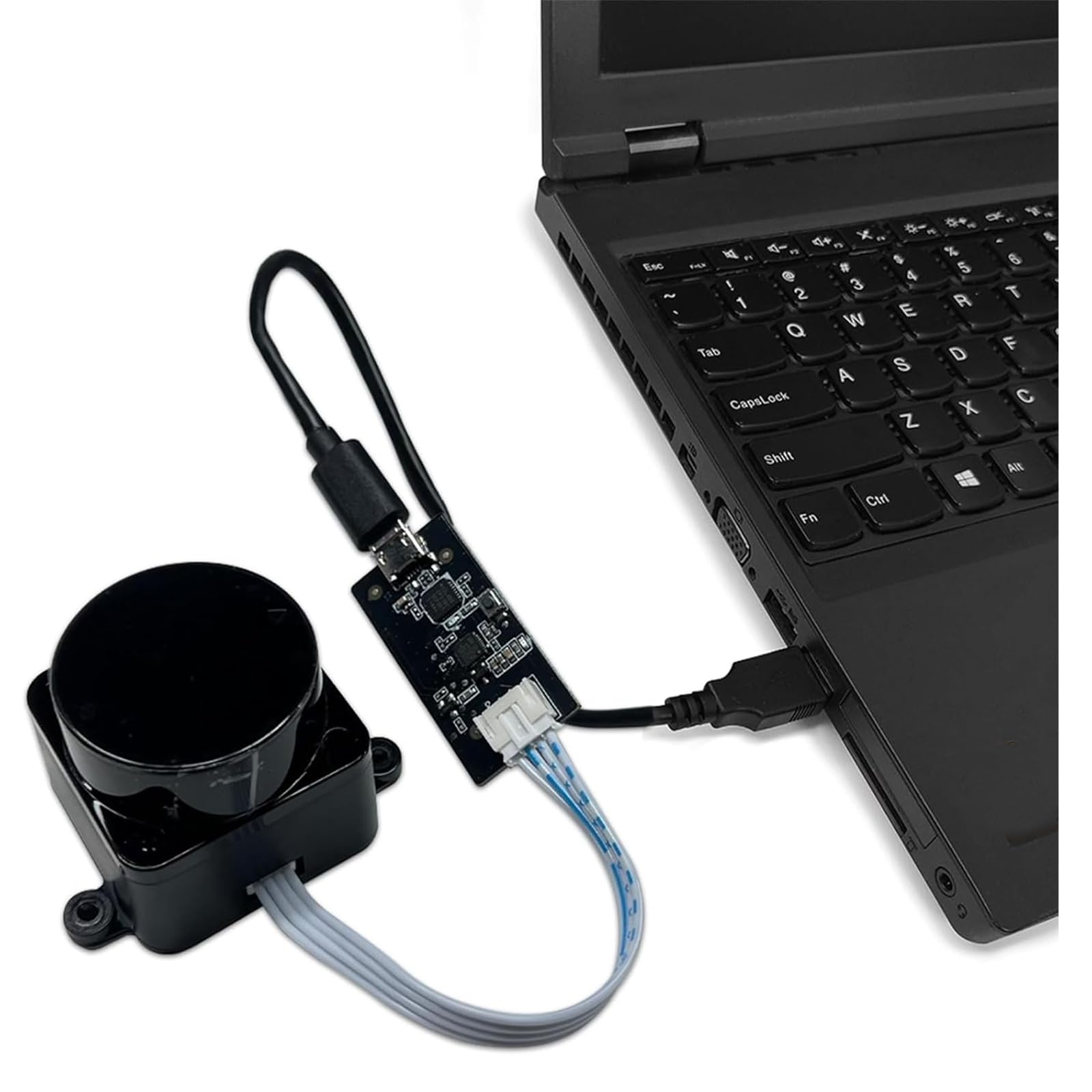 DTOF D300 Kit de Sensor láser 2D de 360 Grados, Velocidad de escaneo de 10 Hz, módulo de escáner de Distancia de 12 m para Robot/Fabricante de Entrenamiento de obstáculos Inteligente