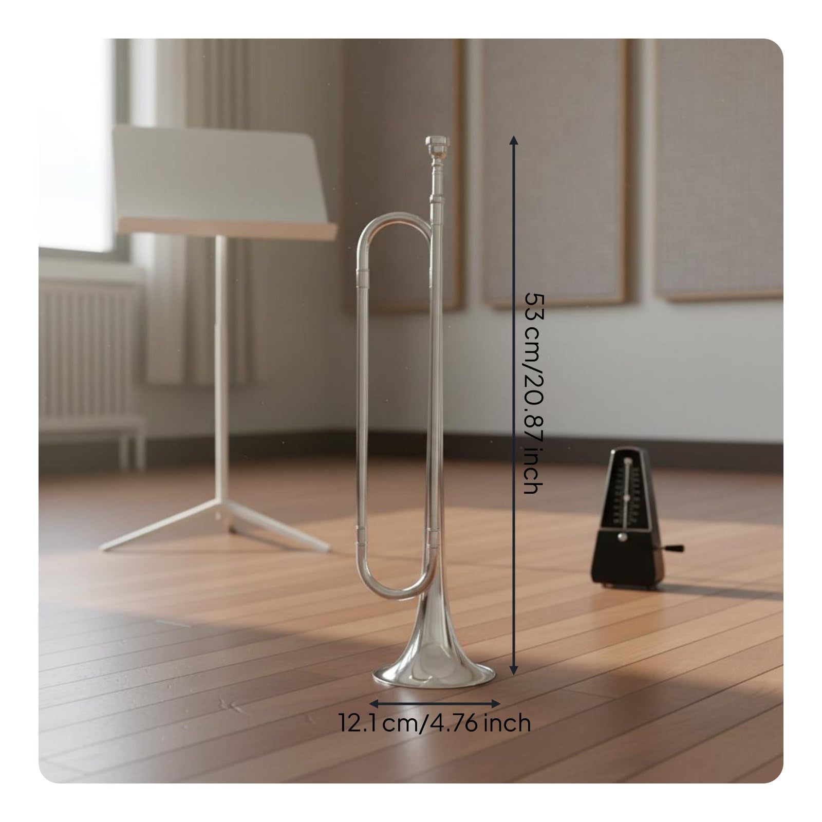 Tromba in Ottone Tromba Bugle Strumento a Fiato Accordatura Standard Timbro Chiaro per Esecuzioni Tradizionali Adatta per Corpo Tamburi Bande, Stile Classico, Militare, Tradizionale-A
