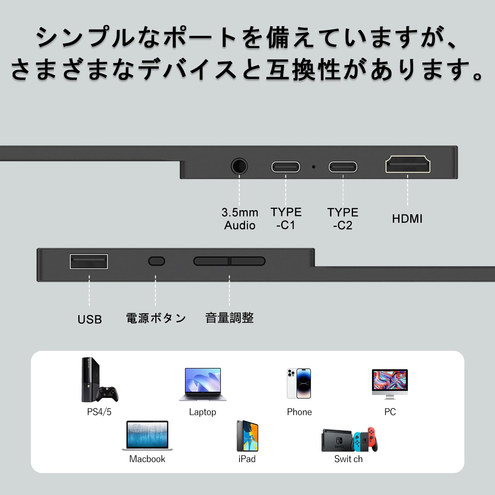 モバイルモニター 10.5インチ 3:2画面比 ポータブル 高輝度420nits Amazon.co.jp: モバイルモニター 10.5インチ (1920*1280) 解像度 3:2