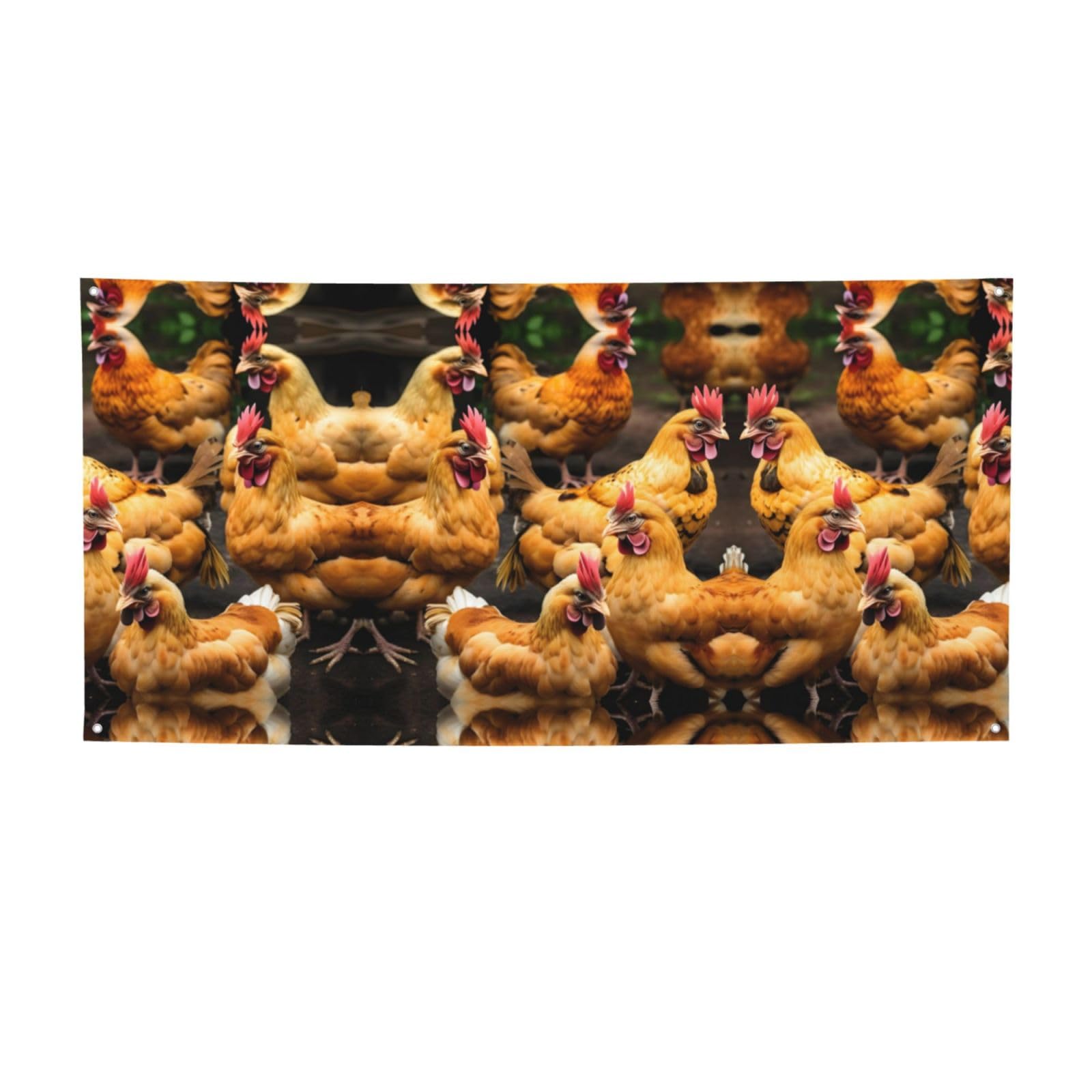 Personalisiertes Party-Banner Mit Hahn & Huhn – Wetterfest, Für Halloween, Hochzeit Oder Deko