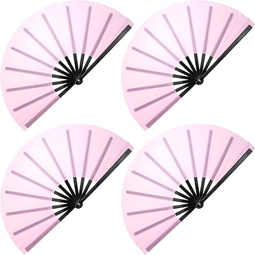 Miniatura 32 de QIRMIZI Abanico grande de 4 piezas para rave, abanicos de baile de línea que estallan en el suelo, abanicos que aplauden, abanicos de vaquero, Azul