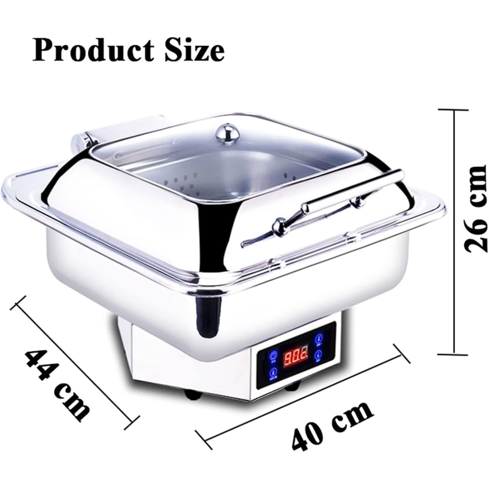 Scaldavivande Elettrico in Acciaio Inox per Buffet, Ideale per Feste, Catering, Hotel E Banchetti (Full Size B)