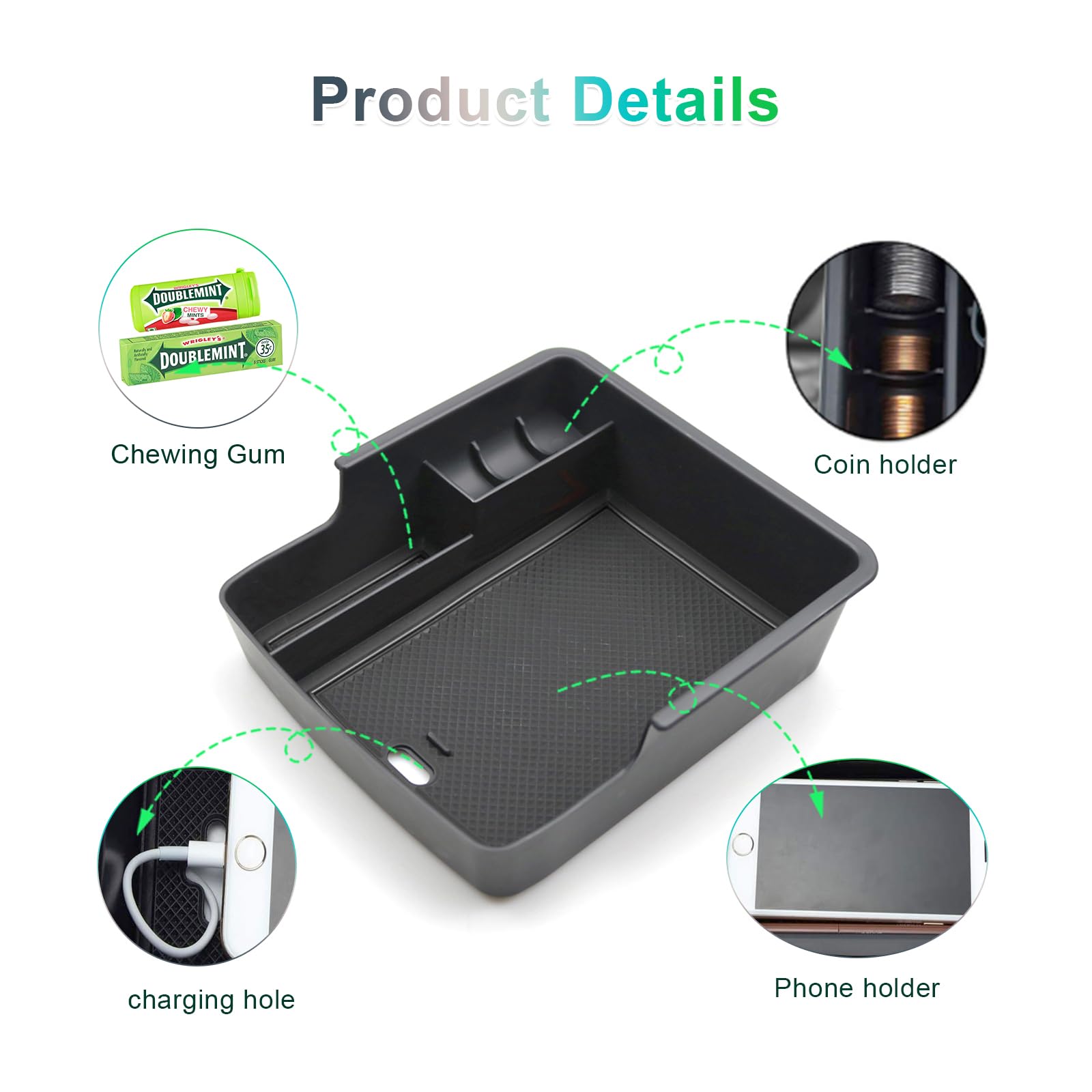 Coche Caja Almacenamiento Cubierta Para Reposabrazos De Coche Consola