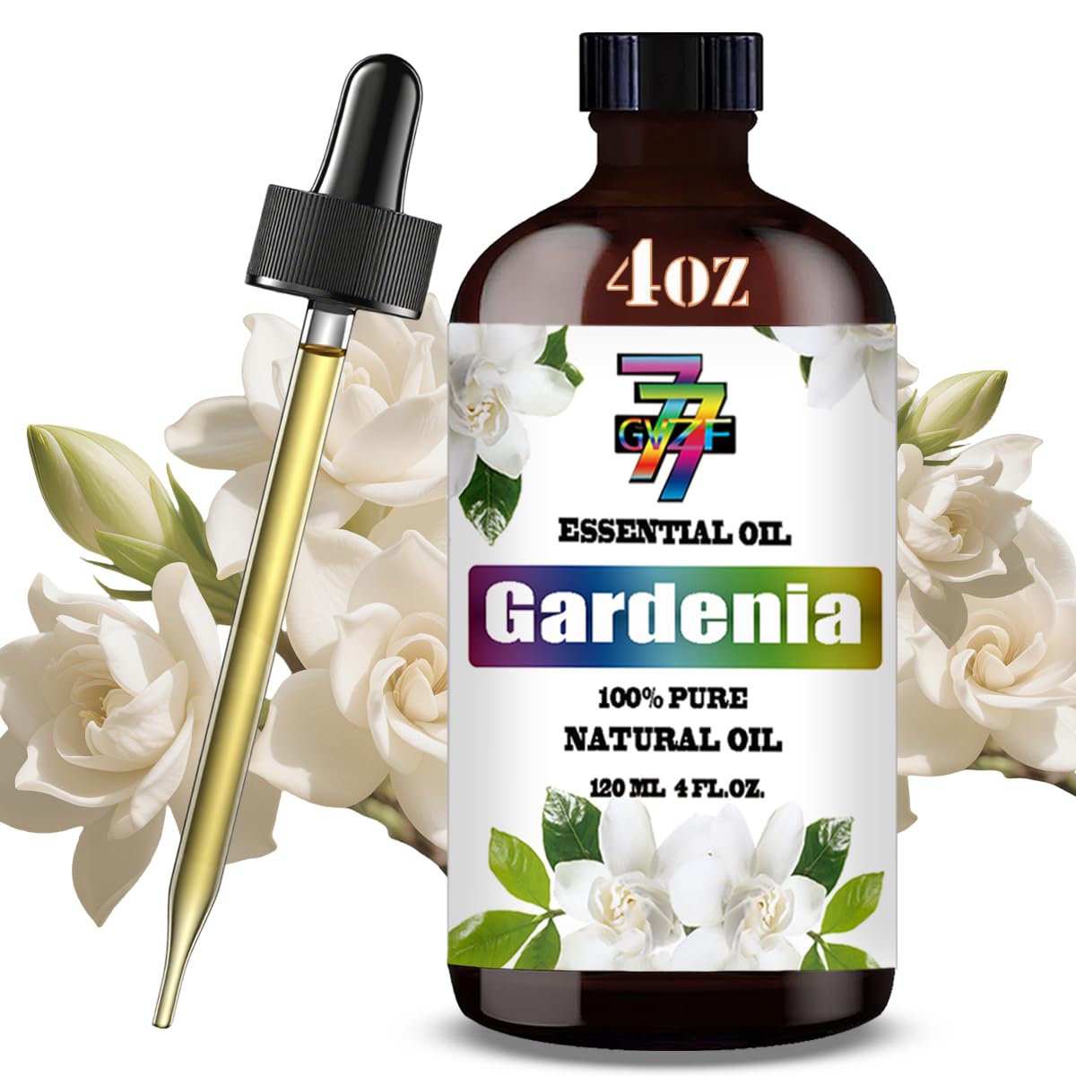 Gardenia Essential Oil (4 oz/120 ml) - Gardenia Oils Perfect for Diffusers, Humidifiers, Baths, Cleaning, Yoga, DIY Soaps, and Candles