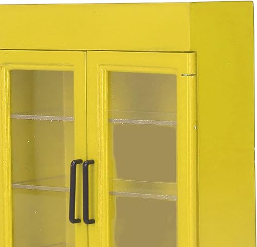 Miniatura 7 de Refrigerador en miniatura de madera, simulación de refrigerador de casa de muñecas, exquisito refrigerador de madera portátil en miniatura para casa