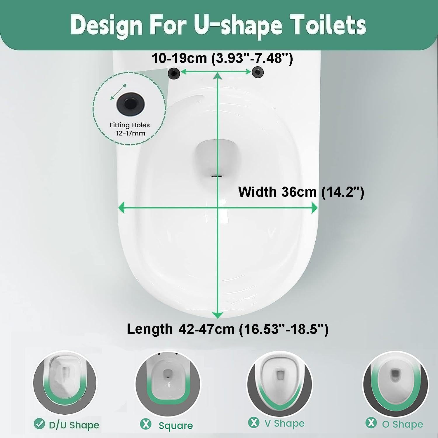 D Shaped Toilet Seat with Built in Potty Training Seat 2 in 1 Family Adult and Child s, Soft Close Toilet Seat with Toddler Seat Built in, Top Installation, White,