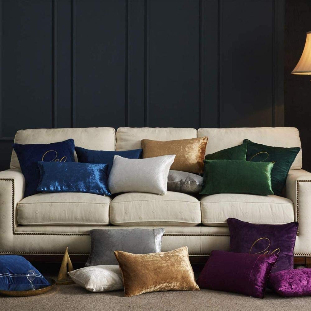 Newdv Purple Gray White Throw Pillow Covers 20x20 Inches - Set Of 2, Soft Flannel For Couch & Bed - View #7