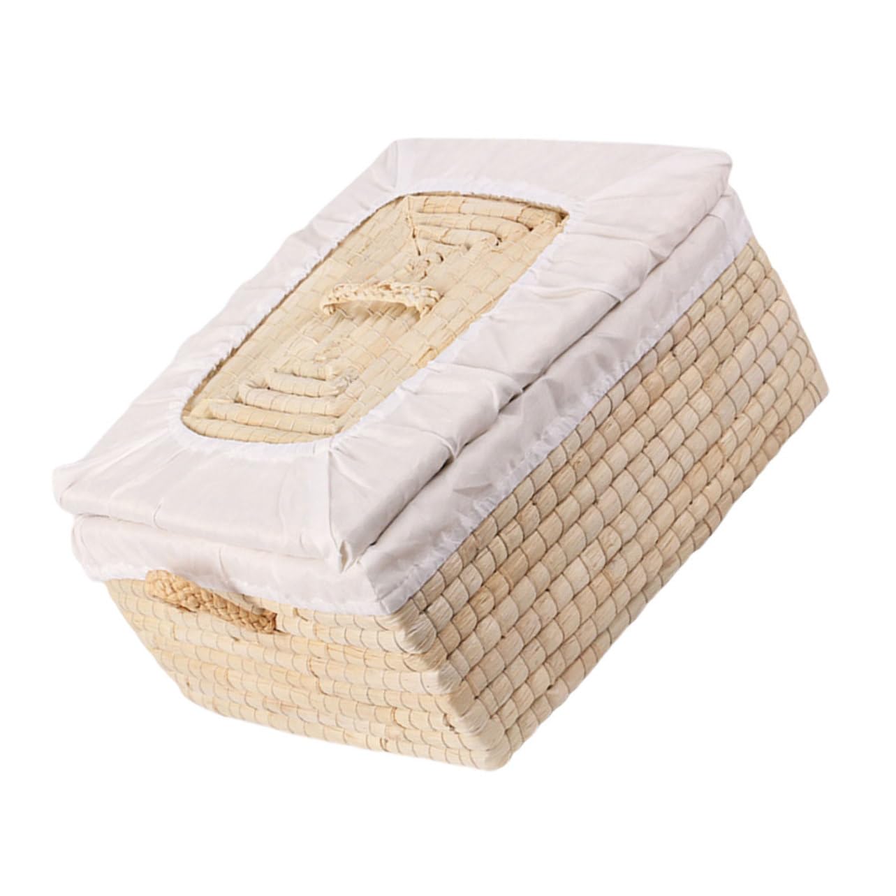 ABOOFAN Cesta De Almacenamiento De Pan De Ratán con Tapa para 5-10 Bollos Cesta De Almacenamiento Natural Contenedor De para El Hogar Color Beige