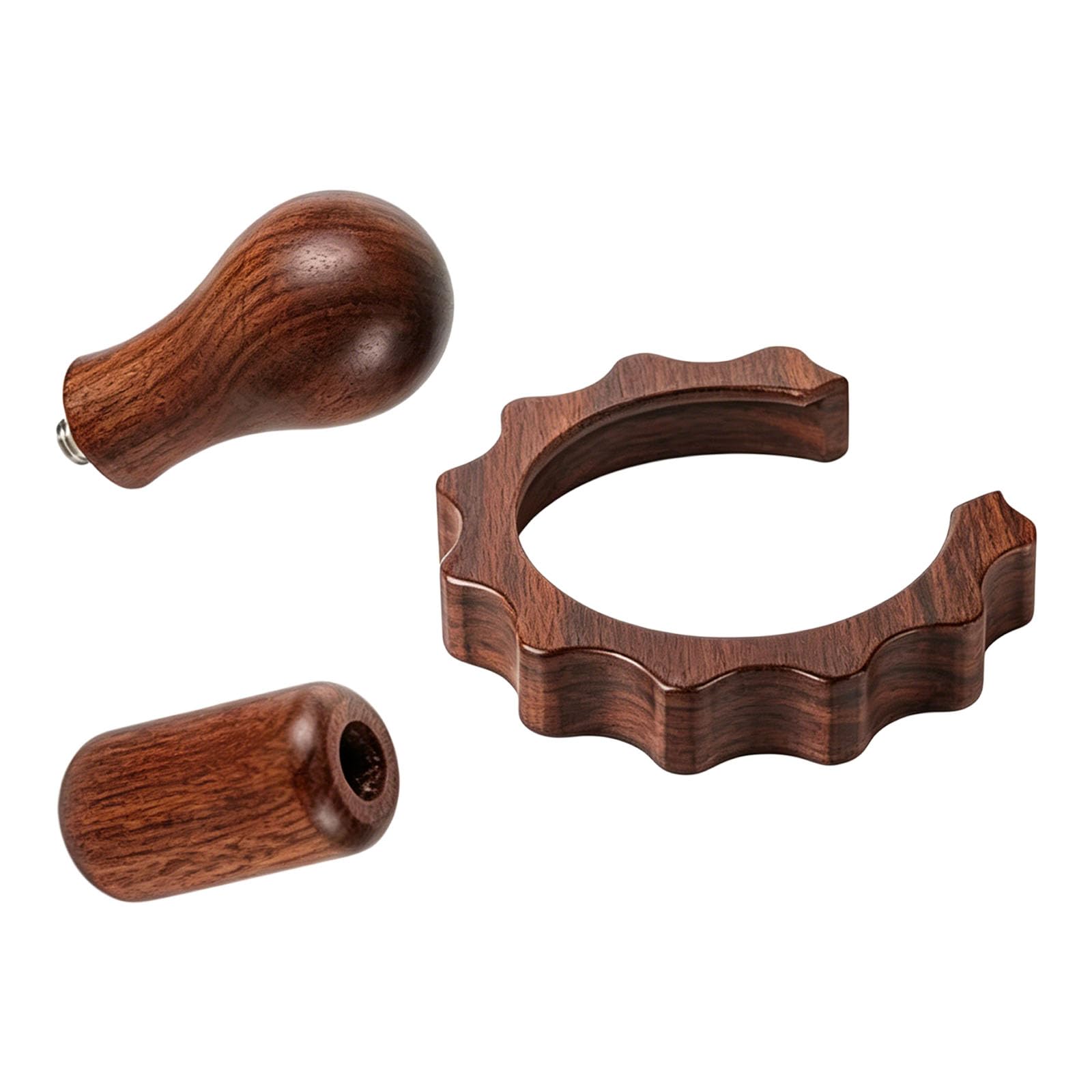 Zxfdsfdbnm Complete Walnuts Wood Modification Tool for Espresso Maker Including Handle and Insulating Rings Coffee Machine Handle