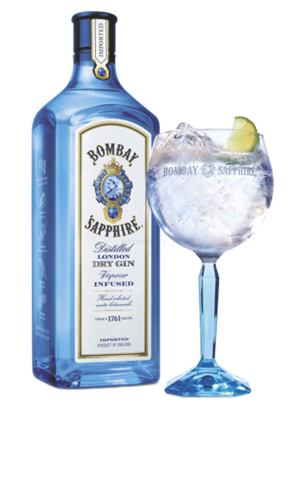 Bombay Sapphire Schuber Geschenkset - London Dry Gin 0,7l 700ml (40% Vol) + 2x Stirrer + 2er Set Ballon Glas