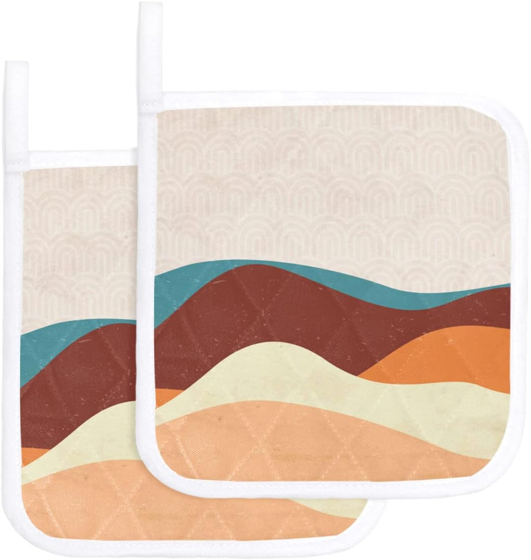 Potholders Set Trivets Kitchen Pot Holders, 2 Pack, Abstract Colour Gradient