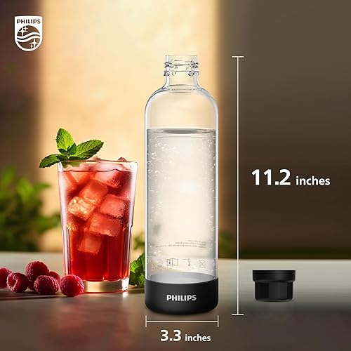 Miniatura 3 de Philips Botellas de carbonatación ADD910BKOQ37, paquete doble de 1 litro, botellas de agua reutilizables para mascotas compatibles con fabricante de