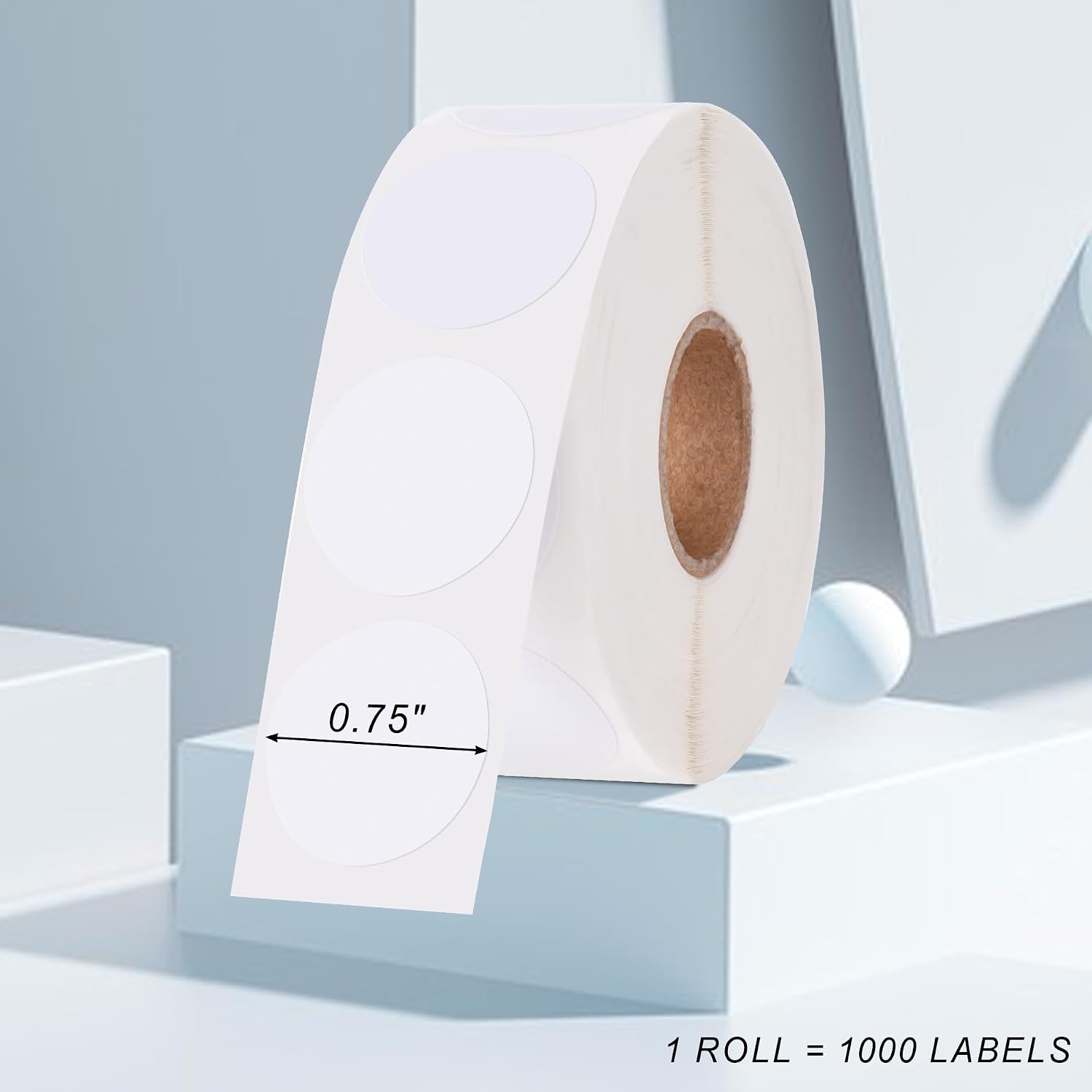 Hoewina White Dot Stickers 3000 Pcs, 3/4" Label Sticker,（1000 Labels/Roll） image 2