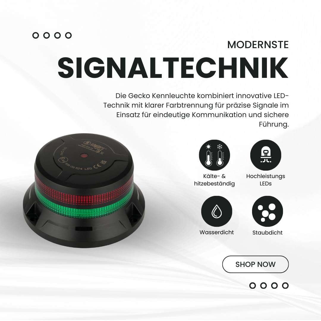 Raptors LED Technik Gecko | Einsatzleitung | Kennleuchte | Grün/Rot | 12/24V | Warnleuchte | Feuerwehr | ORGL | LNA Notarzt