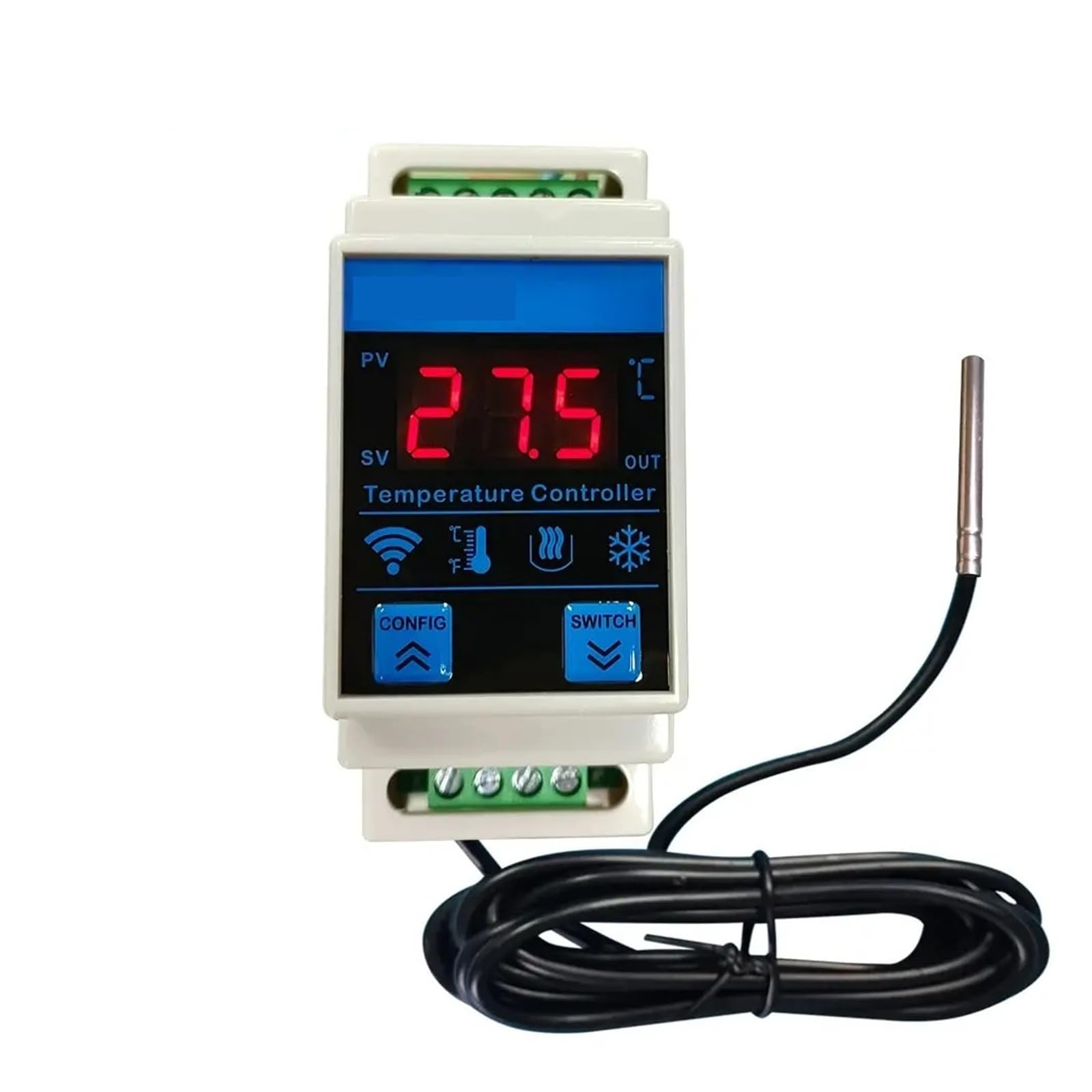 regulator temperatury Inteligentny czujnik temperatury, regulator termometru, termostat grzewczy do zamrażarki, lodówka, inkubator akwariowy, rejestrator temperatury