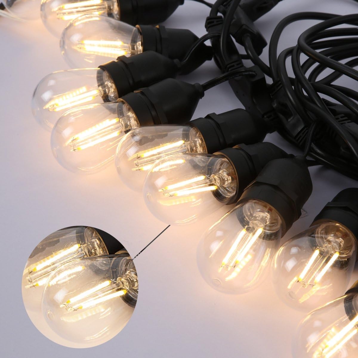 TEKLED® LED Outdoor String Festoon Lights, Black - Image 2