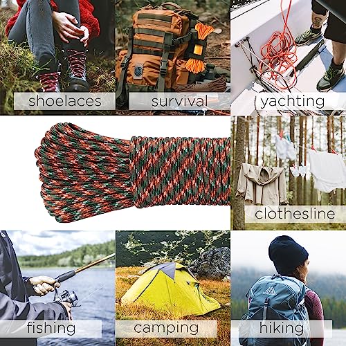 Image of TECEUM Reflective Paracord Rope 1000 - 1000ft /200ft /100ft /50ft - 40+ Colors - Glow in the Dark - para Cord - Utility Rope for Survival, Hunting & Camping Gear - Nylon String, Camping Rope, Tent Cord