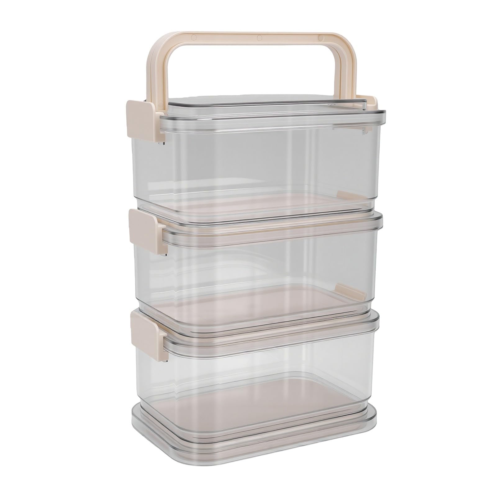 TOPINCN Contenedor de Alimentos de 3 Niveles, Recipiente de Plastico para