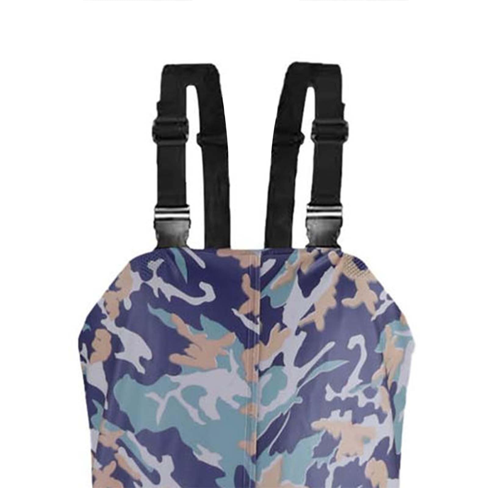 Wathose für Herren und Damen, Jagd-Brusthose mit Stiefeln, wasserdicht, atmungsaktiv, Wathose, leicht, Jagd-Wathose zum Waten, Fliegenfischen, Jagd, Schlammarbeit, blau (1), 43 EU