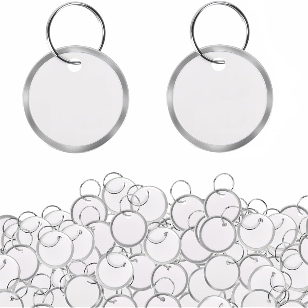 Étiquettes porte-clés rondes en papier 3,1cm inscriptibles pour clés
