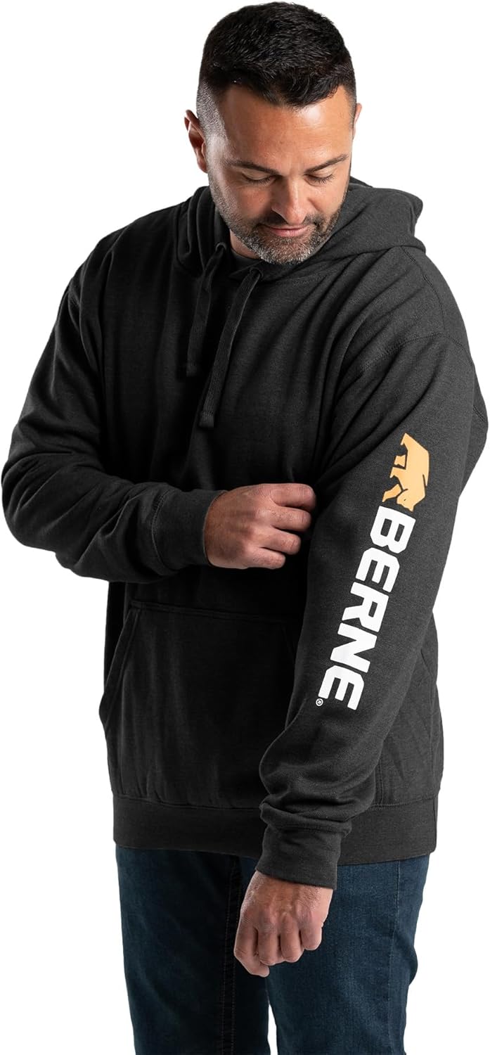 Berne Men's Signature Sleeve Hoodie Sweatshirt Pullover