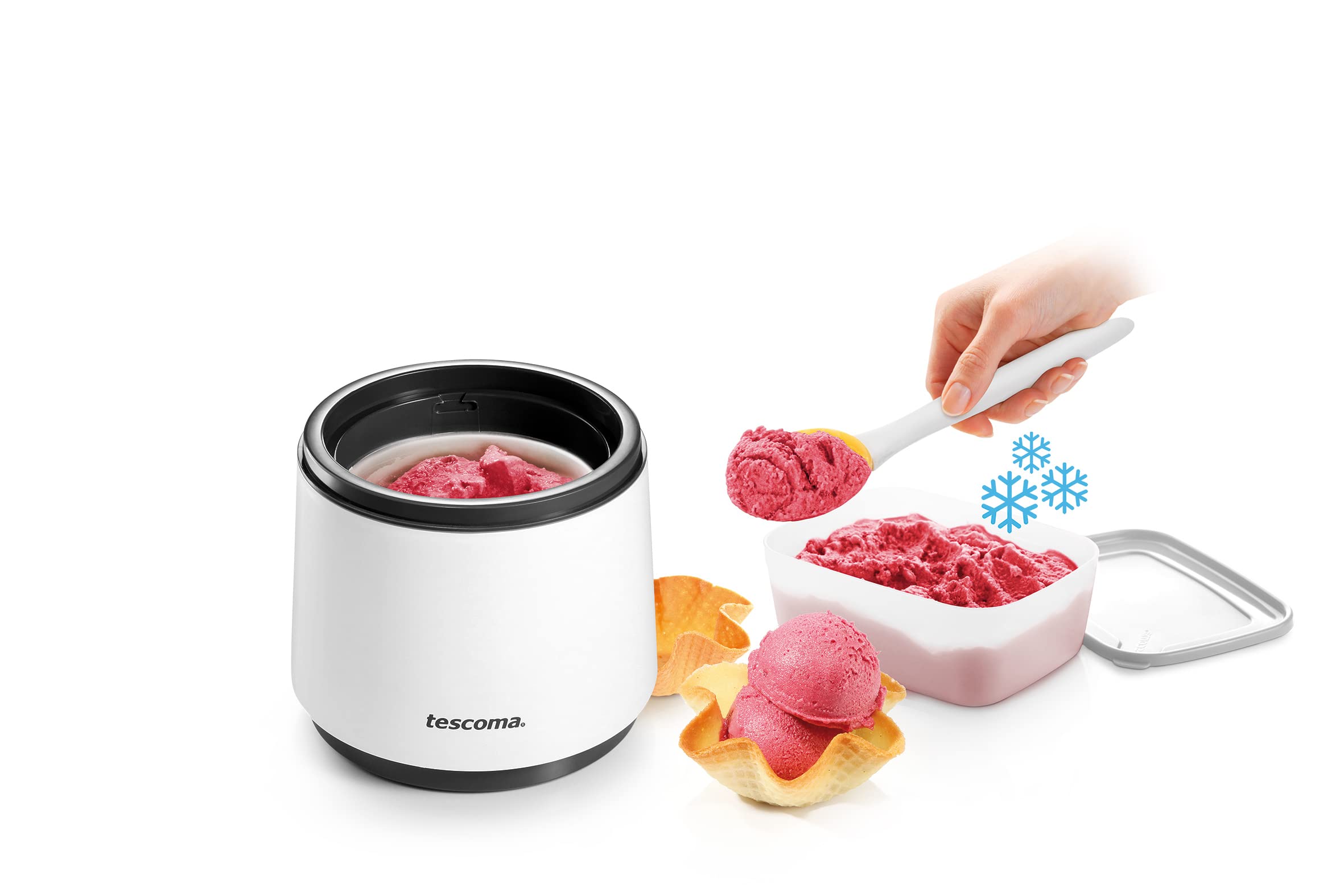 Tescoma 908660 Gelatiera elettrica con contenitore refrigerante, capacità 800 ml, lineaGrandCHEF