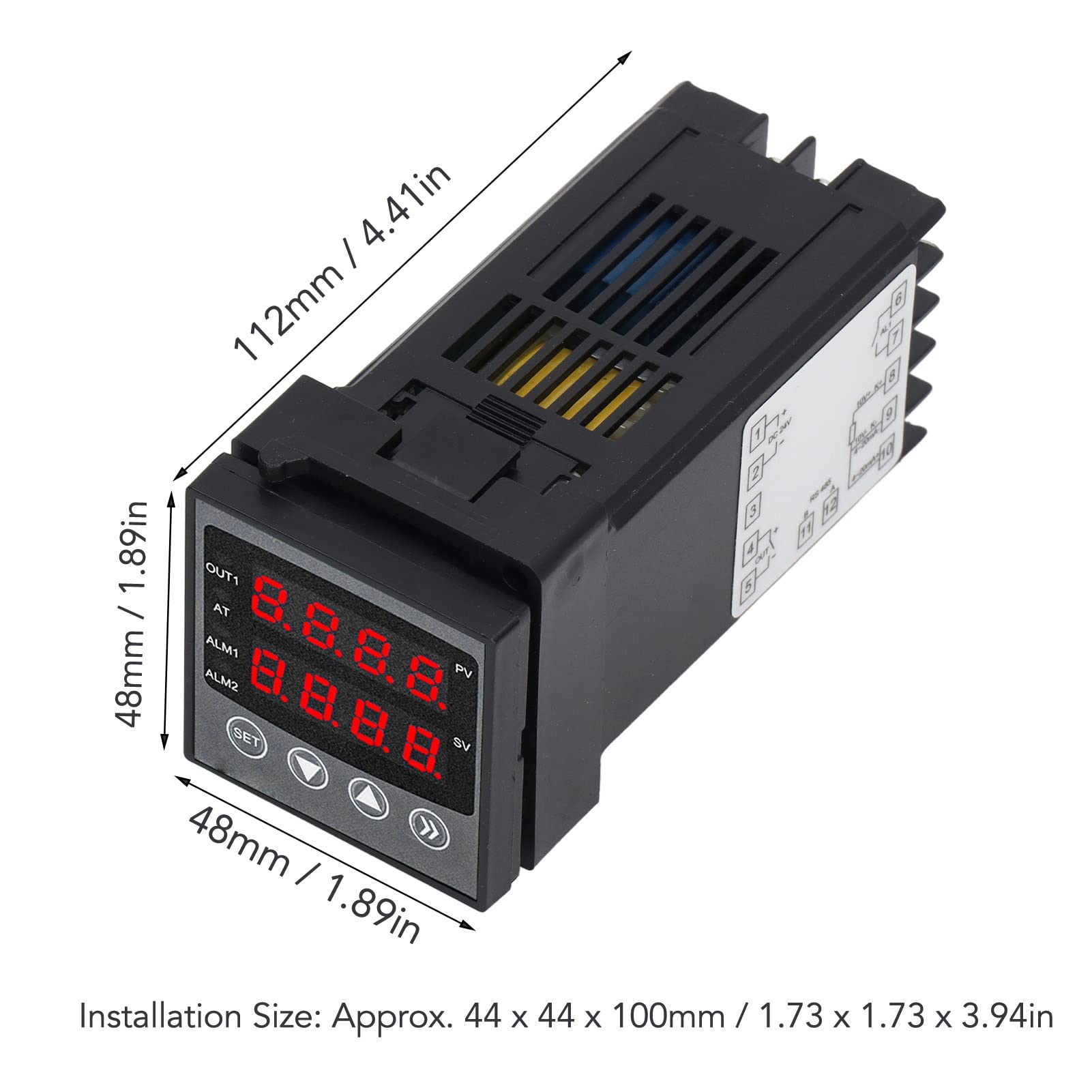 Controlador de Temperatura PID Termostato Inteligente de Pantalla Dual de Alta Precisión para Aplicaciones de Impresión y Procesamiento de Alimentos 44x44x100 Mm