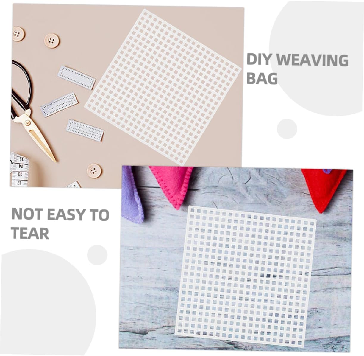SEWACC 10pcs Plastic Woven Mesh Sheets for Crafting Cross- and Bag Making Square Craft Material for Handicrafts and Boys and Girls Projects