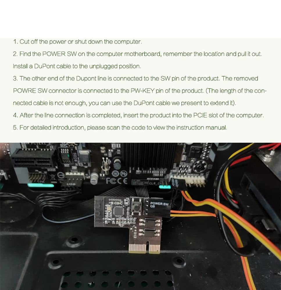 Installation steps for the WPCE Computer Remote Switch Module in a PCIE slot