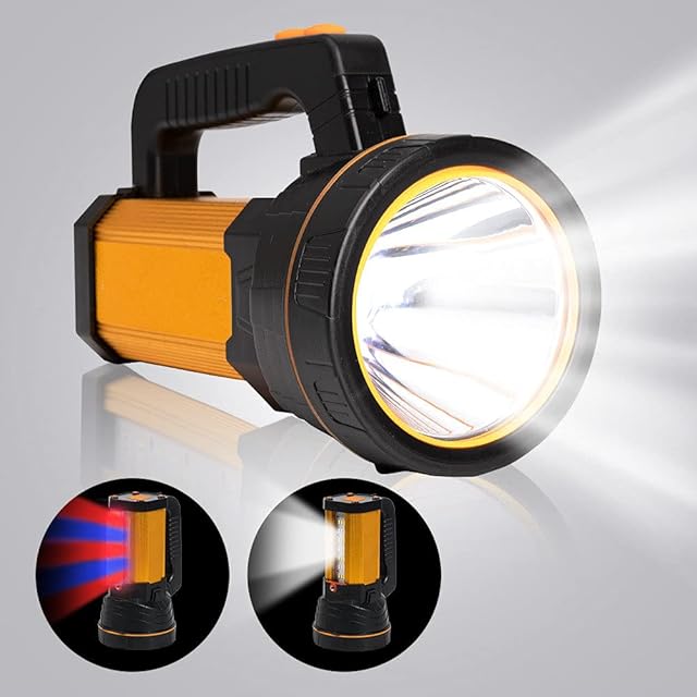 MAYTHANK Super Bright Rechargeable Led Torch with Lantern , Large Capacity Long Lasting, High 6000 Lumens Power Portable Handheld Spotlight Flashlight, Powerful Searchlight